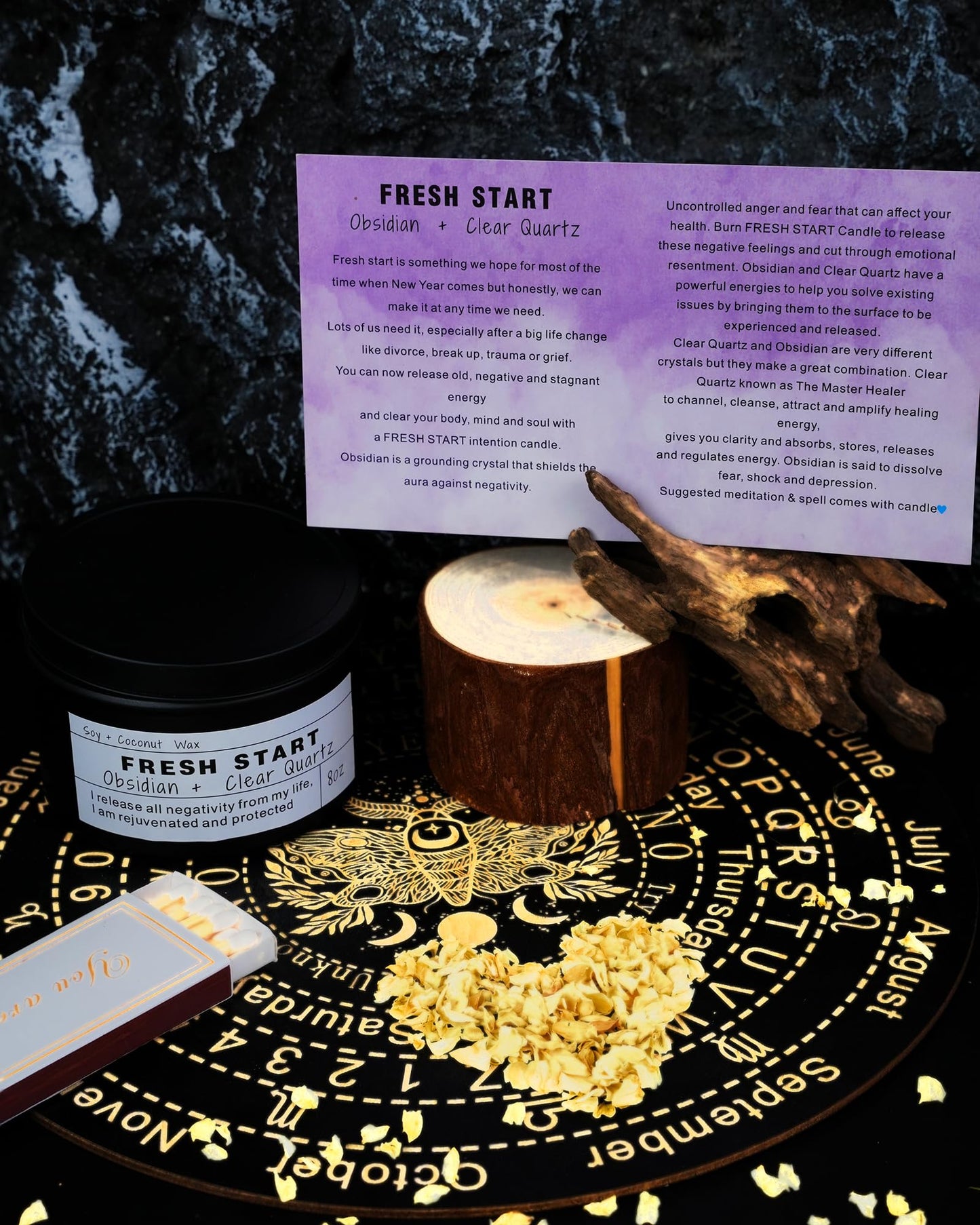 Crystal Candles – Healing Magic for Mind-Body Meditation | Fresh Start Gift for Women and New Jobs