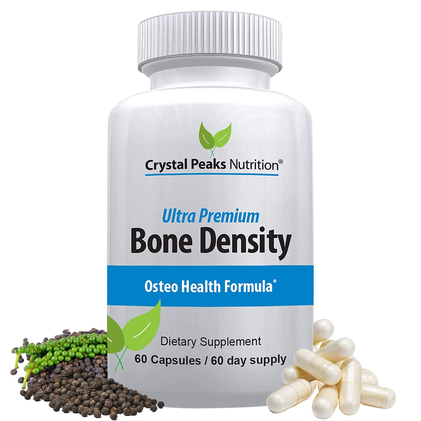 Crystal Peaks Nutrition Ultra Premium Bone Formula – Calcium, K2 & D3 (60 Capsules)
