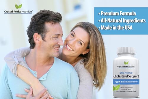 CRYSTAL PEAKS NUTRITION Cholesterol Supplement - All-Natural Ingredients for Normal Cholesterol Levels & Healthy Circulation | 60 Capsules