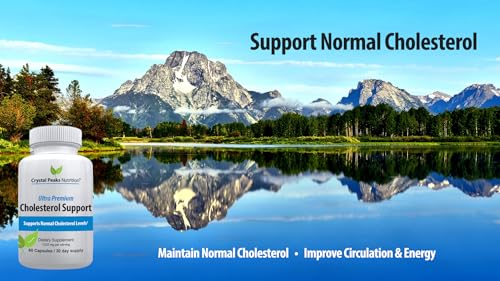CRYSTAL PEAKS NUTRITION Cholesterol Supplement - All-Natural Ingredients for Normal Cholesterol Levels & Healthy Circulation | 60 Capsules