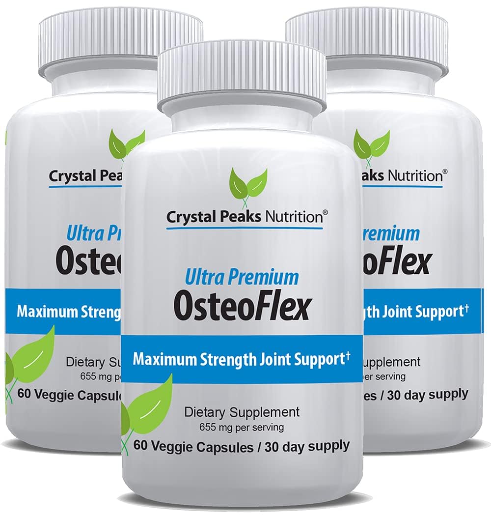 Crystal Peaks Nutrition Organic Curcuminoids OsteoFlex – Turmeric + Bioperine for Joint Support | 60 Capsules