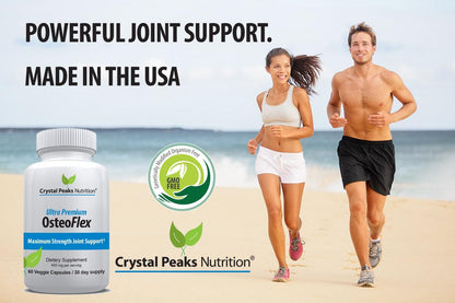Crystal Peaks Nutrition Organic Curcuminoids OsteoFlex – Turmeric + Bioperine for Joint Support | 60 Capsules