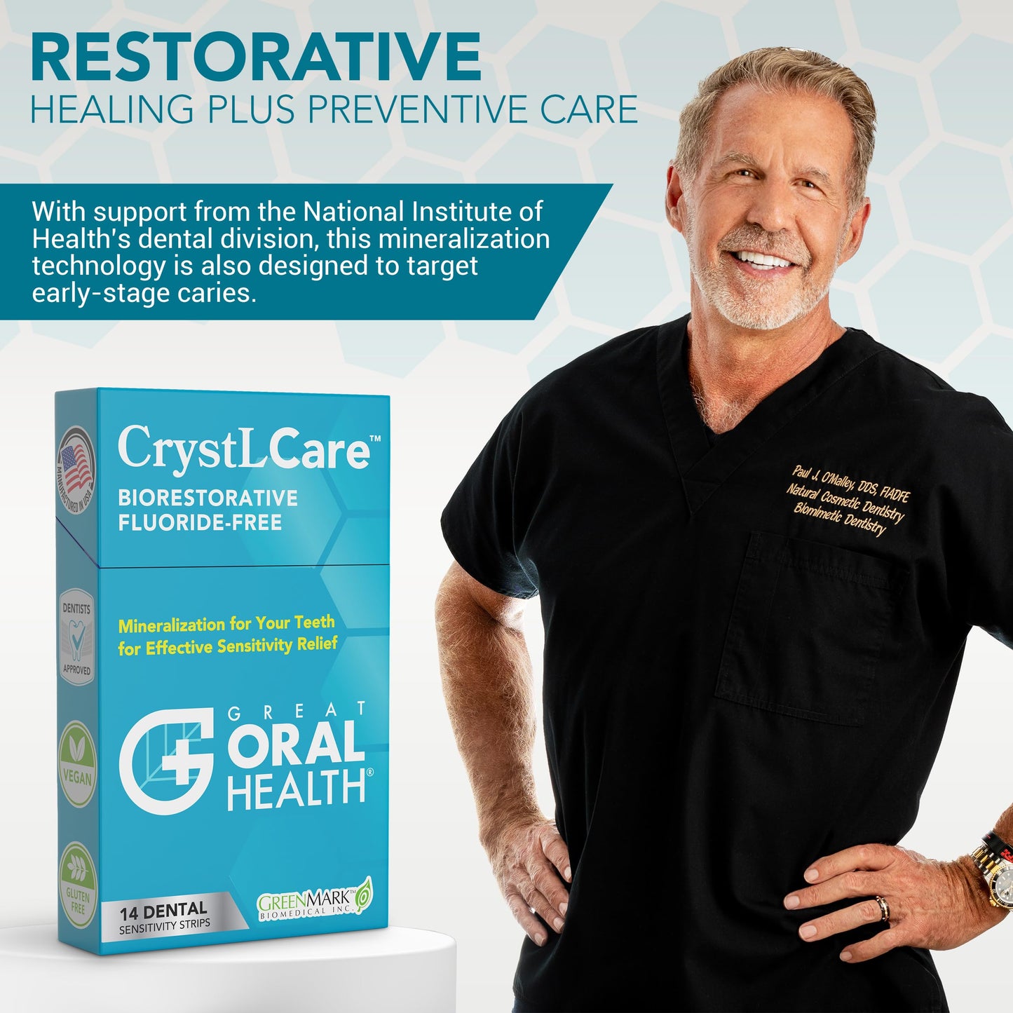 CrystLCare Tooth Sensitivity Strips – Lasting Relief for Adults & Kids | Enamel Remineralization (14 Count)