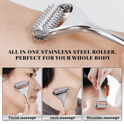 ctriovk Acupuncture Massage Roller – Stainless Steel Portable Massager