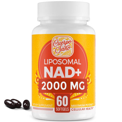 Cuerpo Sano 2000 MG NAD Supplement – Liposomal NAD+ with High Absorption, 60 Softgels