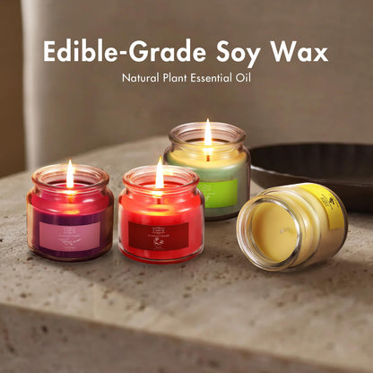CUKIY Jar Candle Classic Scent 4-Pack – Smoke-Free Colorful Aromatherapy Gift Set