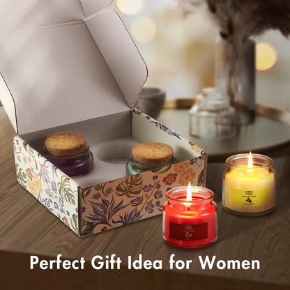 CUKIY Jar Candle Classic Scent 4-Pack – Smoke-Free Colorful Aromatherapy Gift Set