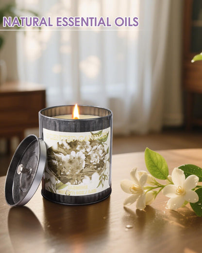 CUKIY Jasmine Scented Soy Candle – 8oz, 50H Burn, Gift Box