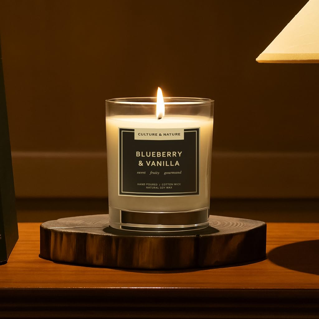 CULTURE & NATURE 7oz Natural Soy Wax Candle – Blueberry & Vanilla
