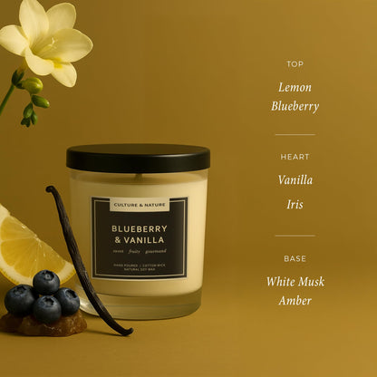 CULTURE & NATURE 7oz Natural Soy Wax Candle – Blueberry & Vanilla
