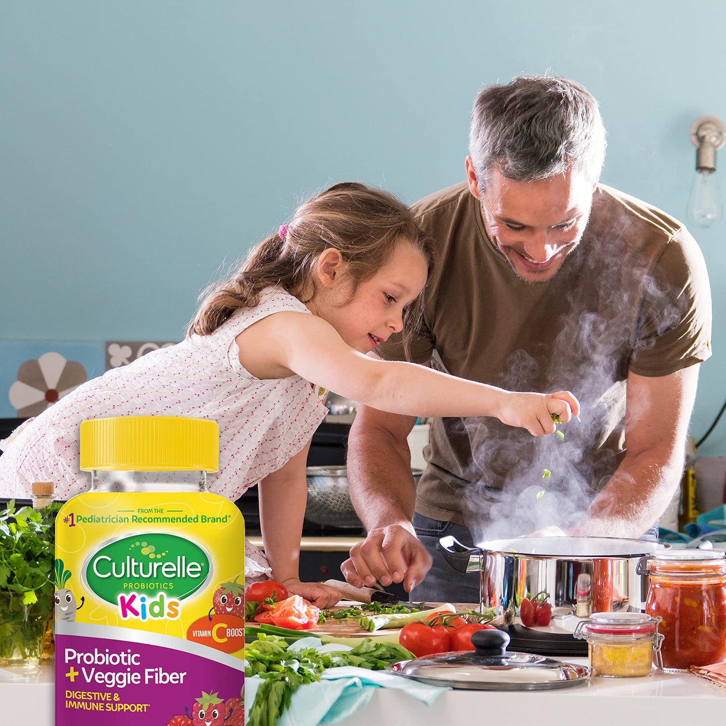 Culturelle Kids Daily Probiotic Gummies + Veggie Fiber (Ages 3+) Berry – Digestive Health & Immune Support
