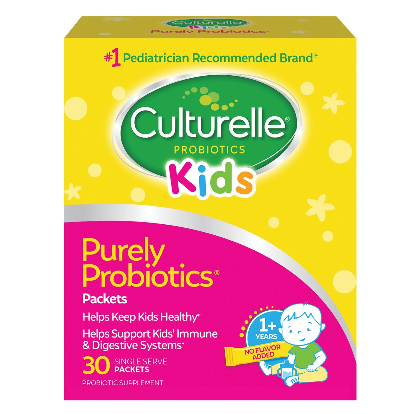 Culturelle Kids Daily Probiotic Packets (Ages 3+) – 30 Count | Pediatrician-Recommended Brand