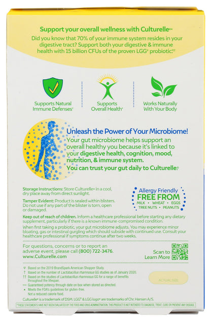 Culturelle Probiotic Vegetarian Capsules – Digestive Health (30 Count)