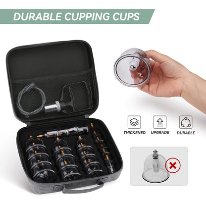 Cupping Set – Professional Chinese Acupoint Therapy, 22-Cup Portable with Vacuum Pump & Travel Case