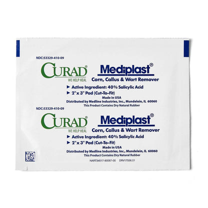 Curad Mediplast Corn, Callus & Wart Remover – 2 Pads | Made in USA