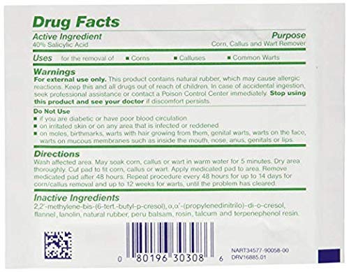 Curad Mediplast Corn, Callus & Wart Remover – 2 Pads | Made in USA