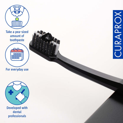 Curaprox Black is White Toothpaste – Charcoal Whitening with Fluoride | 90 ml