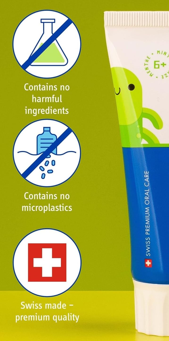 Curaprox Kids 1450 Mint Toothpaste | 60ml | 6+ years | SLS-Free, Triclosan-Free