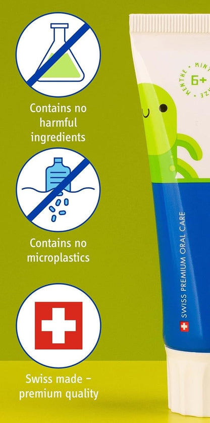 Curaprox Kids 1450 Mint Toothpaste | 60ml | 6+ years | SLS-Free, Triclosan-Free