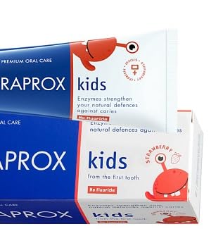 Curaprox Kids Strawberry Fluoride-Free Toothpaste 2–6 yrs, 60ml – SLS/Microplastic/Triclosan Free