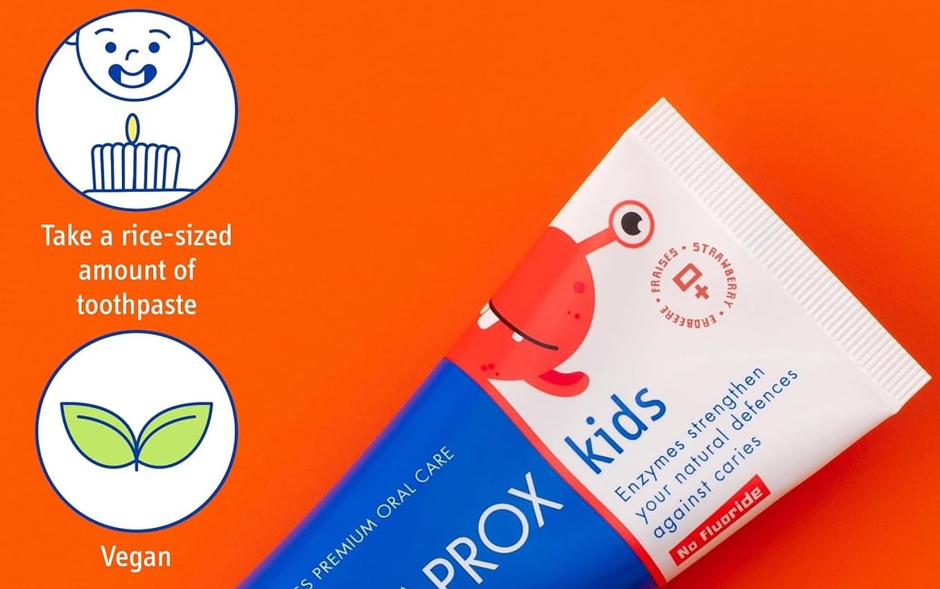 Curaprox Kids Strawberry Fluoride-Free Toothpaste 2–6 yrs, 60ml – SLS/Microplastic/Triclosan Free