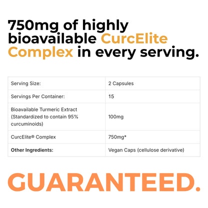 Mara Labs CurcElite Curcumin | 95% Curcuminoids | 30 Vegan Capsules