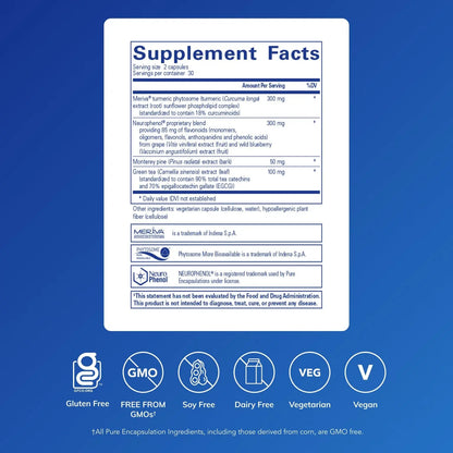 Pure Encapsulations CurcumaSorb Mind | Cognitive Support & Antioxidant Formula | 60 Capsules BritishVita | Premium UK Vitamins & Wellness Supplements