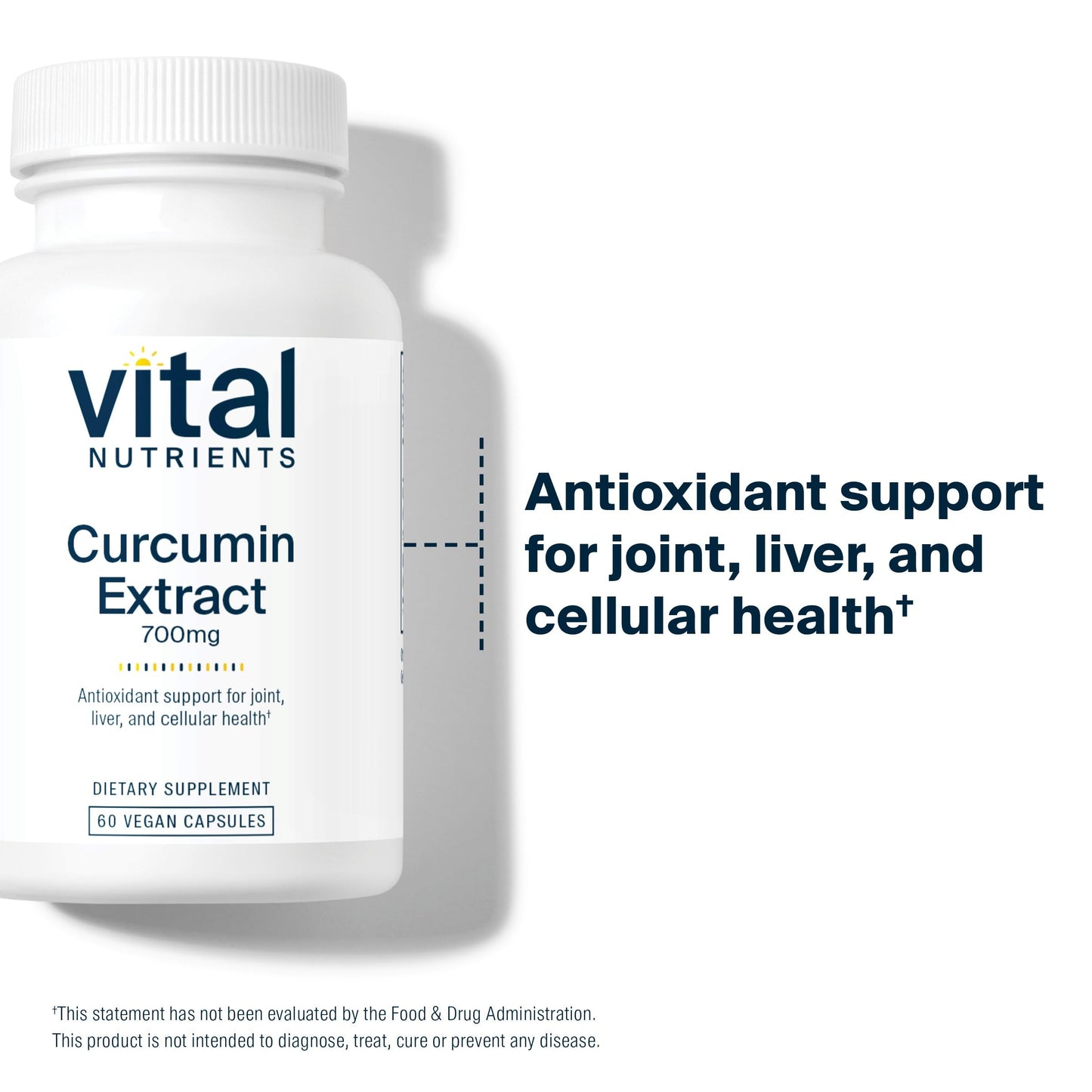 Vital Nutrients Curcumin Extract 700mg – Vegan Curcumin with Black Pepper (Bioperine) – 60 Capsules