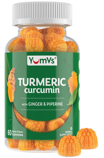 Curcumin Turmeric Gummies – Extra Strength 2000mg (8:1) – Peach Flavor, 60 Count