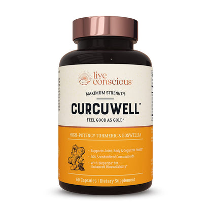 Live Conscious CurcuWell - Curcumin & Boswellia for Joint & Cognitive Support