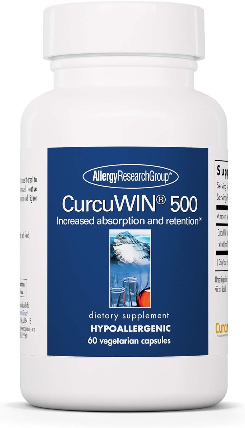 CurcuWIN 500 Turmeric Curcumin 500mg - Allergy Research Group | 60 Veg Capsules