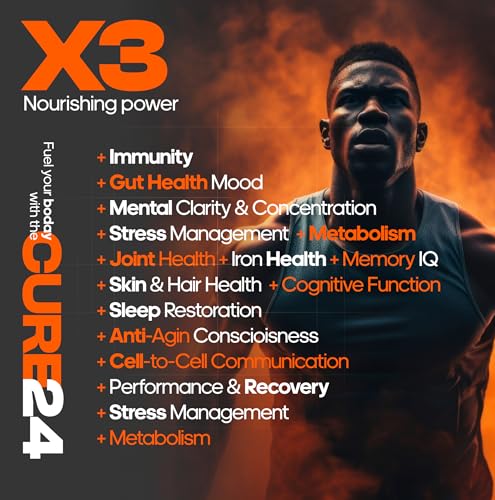 Cure24 Bovine Colostrum X3 Supplement Powder – 100% Grass-Fed, Probiotic & Prebiotic, Strawberry Flavor, Made in USA