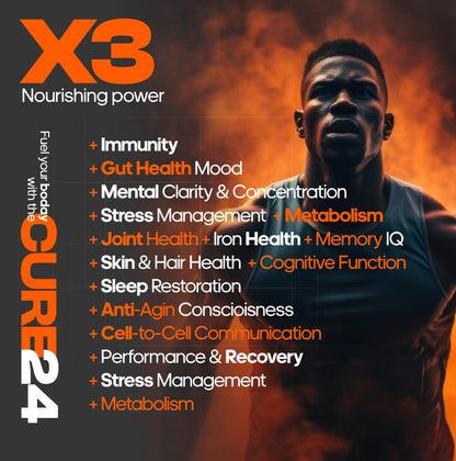 Cure24 Bovine X3 Colostrum Powder for Humans - 100% Pure, Grass-Fed, High IgG