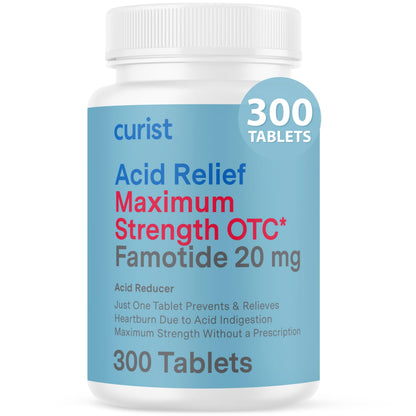 Curist Famotidine 20mg Bulk Pack – 300 Tablets | OTC Heartburn Relief
