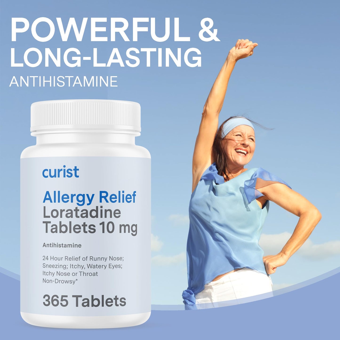 Curist Loratadine 10mg 365 Count | 24-Hour Non-Drowsy Allergy Medicine