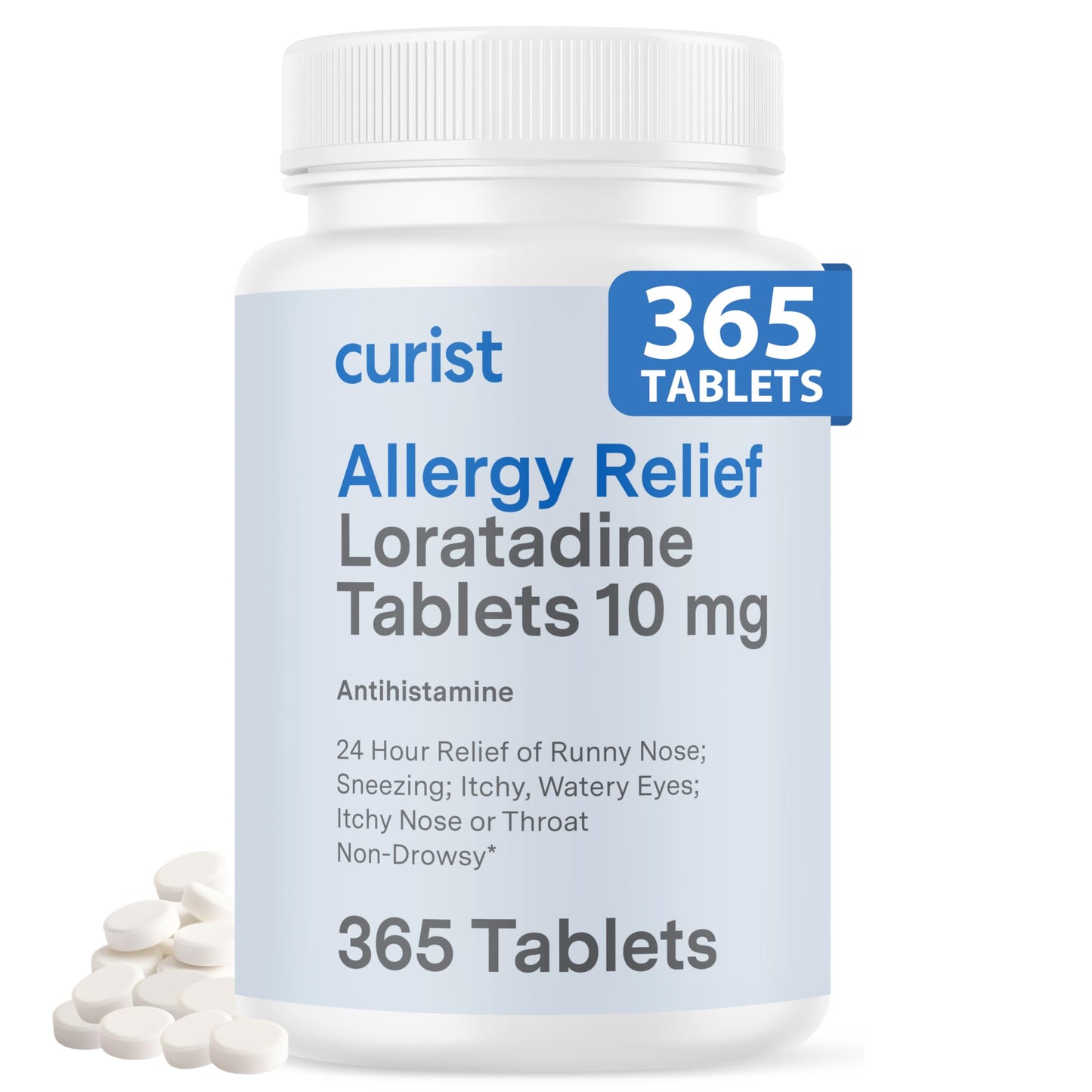 Curist Loratadine 10mg 365 Count | 24-Hour Non-Drowsy Allergy Medicine