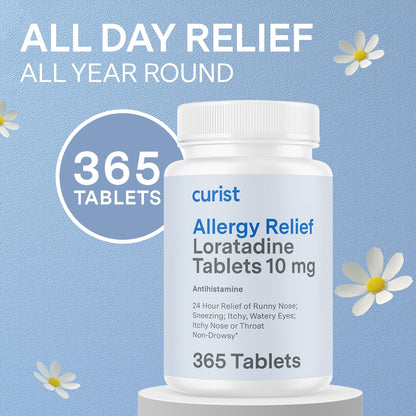 Curist Loratadine 10mg 365 Count | 24-Hour Non-Drowsy Allergy Medicine