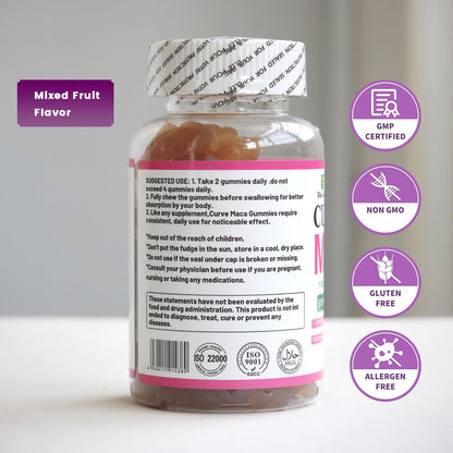 Wins Town Curve Maca Gummies – 3000mg Vitality for Women, 60ct