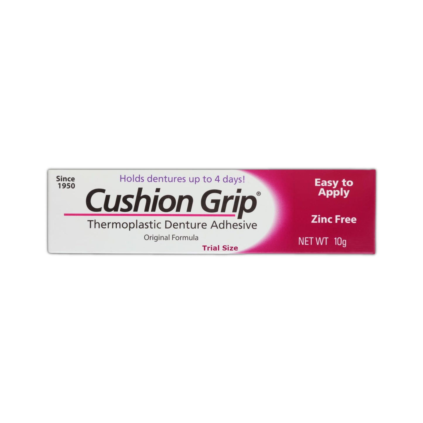 Cushion Grip Thermoplastic Denture Adhesive 0.35 oz Travel Size | Zinc-Free, Waterproof