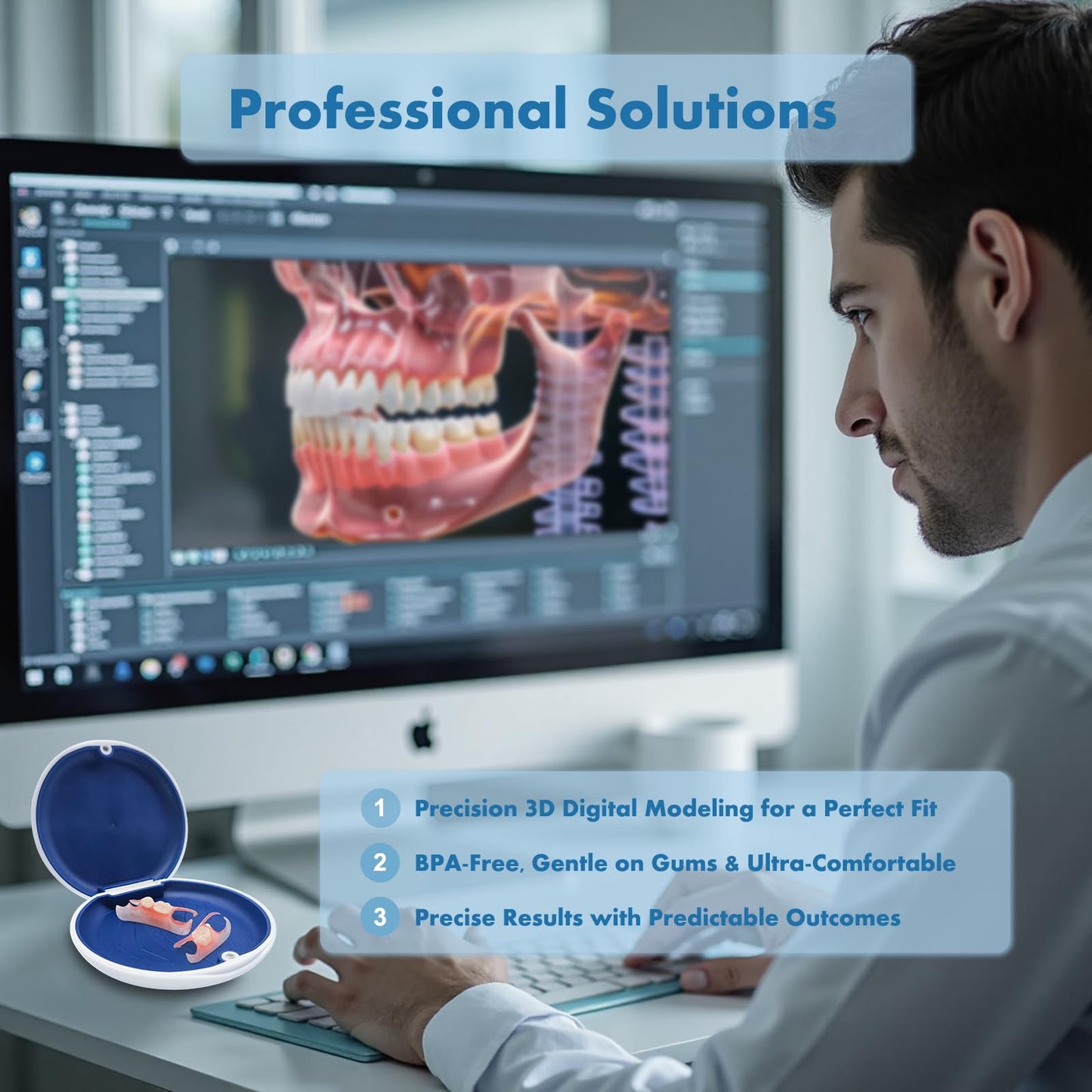 Custom Removable Dentures – Personalized Partial Denture Set for Tooth Replacement | 1–Multi-Tooth Coverage with Storage Case | Comfortable Wear