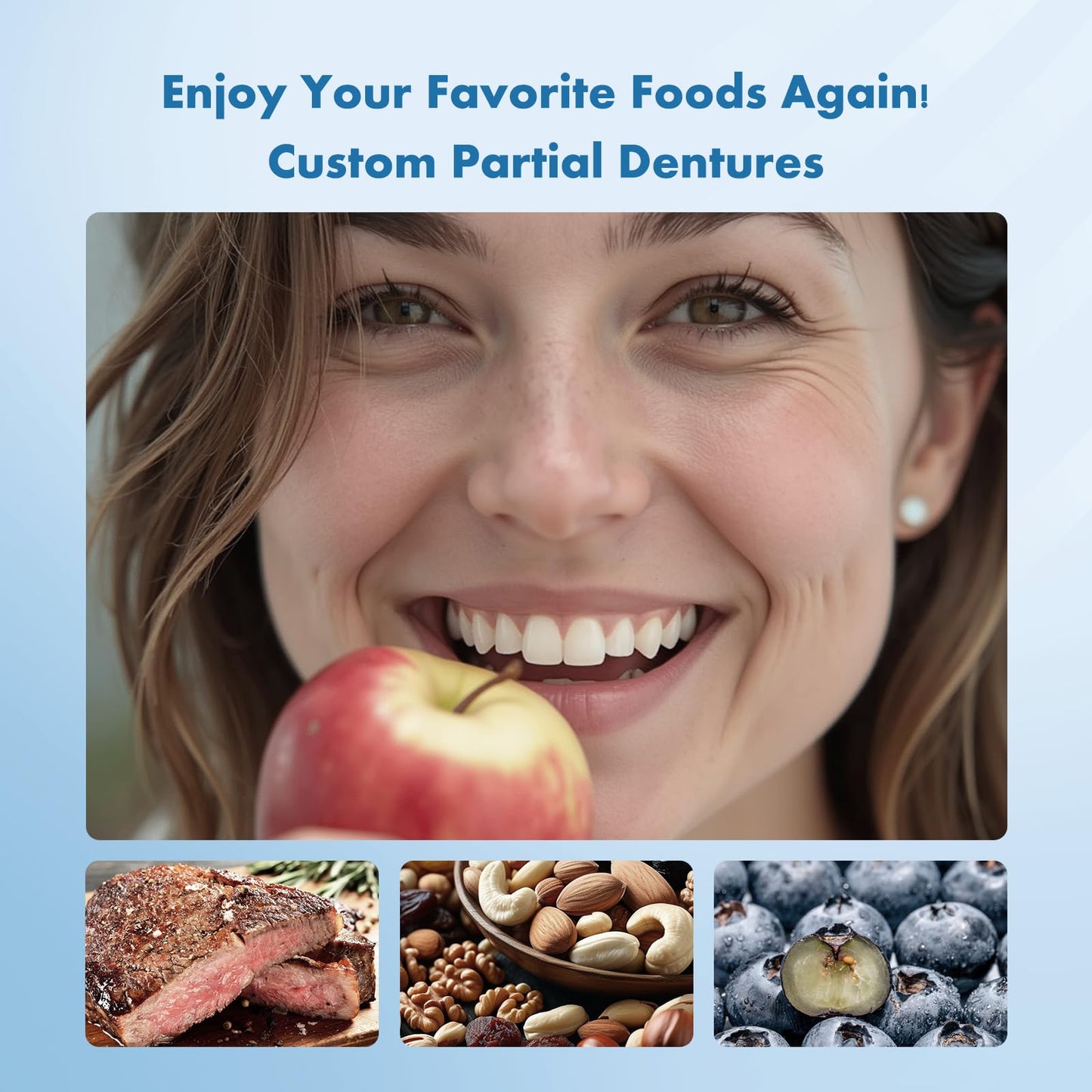 Custom Removable Dentures – Personalized Partial Denture Set | 1–6 Teeth