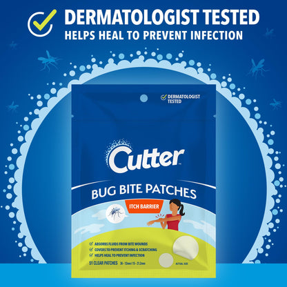 Cutter Bug Bite Patches – Itch Relief Hydrocolloid Patches for Kids & Adults | 51 Count