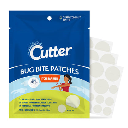 Cutter Bug Bite Patches – Itch Relief Hydrocolloid Patches for Kids & Adults | 51 Count