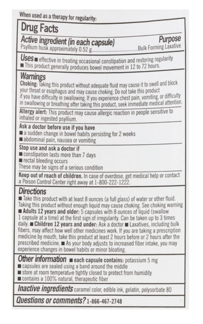 CVS Health Natural Daily Fiber Capsules (160 Capsules) – Psyllium Fiber Supplement