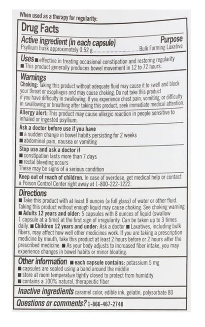 CVS Health Natural Daily Fiber Capsules (160 Capsules) – Psyllium Fiber Supplement