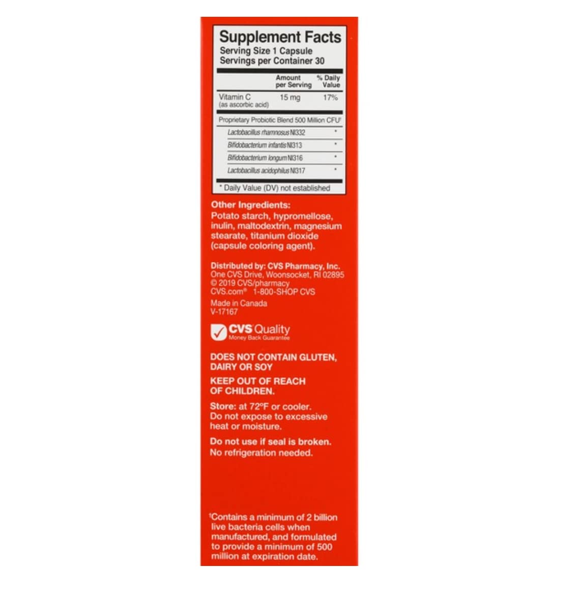 CVS Health Digestive Probiotic Vegetable Capsules | 2 Billion Live Cultures