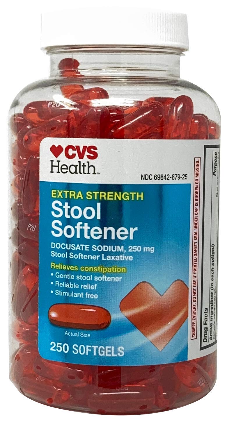 CVS Health Extra Strength Stool Softener Docusate Sodium Softgels 250 mg – 250 Count