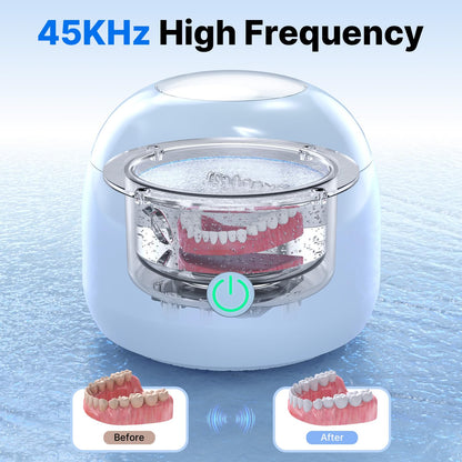 CXRUY Ultrasonic Retainer Cleaner – UV Dental Cleaning Pod for Dentures, Aligners & Night Guards