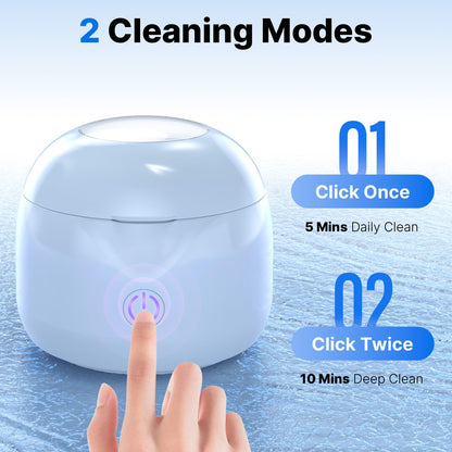 CXRUY Ultrasonic Retainer Cleaner – UV Dental Cleaning Pod for Dentures, Aligners & Night Guards