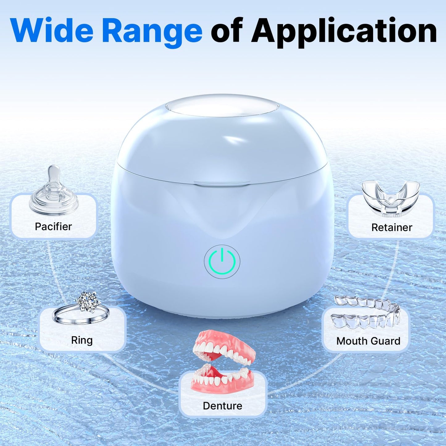 CXRUY Ultrasonic Retainer Cleaner – UV Dental Cleaning Pod for Dentures, Aligners & Night Guards